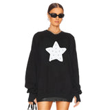 THE LAUNDRY ROOM Womens Rhinestone Star Jump Jumper - Black Snow, WOMENS KNITS & SWEATERS, THE LAUNDRY ROOM, Elwood 101