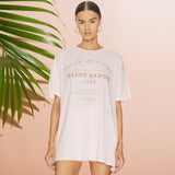 THE LAUNDRY ROOM Womens Saint Barth 89 Oversized Tee - Blush Pink, WOMENS TEES & TANKS, THE LAUNDRY ROOM, Elwood 101