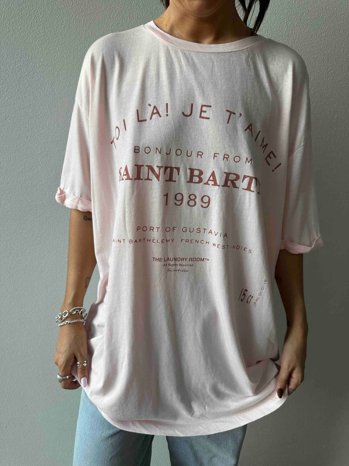 THE LAUNDRY ROOM Womens Saint Barth 89 Oversized Tee - Blush Pink, WOMENS TEES & TANKS, THE LAUNDRY ROOM, Elwood 101