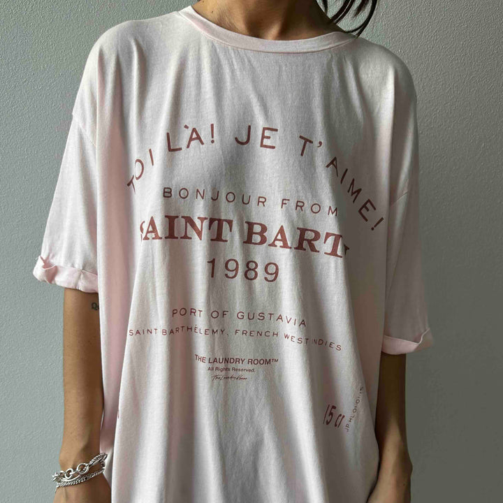 THE LAUNDRY ROOM Womens Saint Barth 89 Oversized Tee - Blush Pink, WOMENS TEES & TANKS, THE LAUNDRY ROOM, Elwood 101