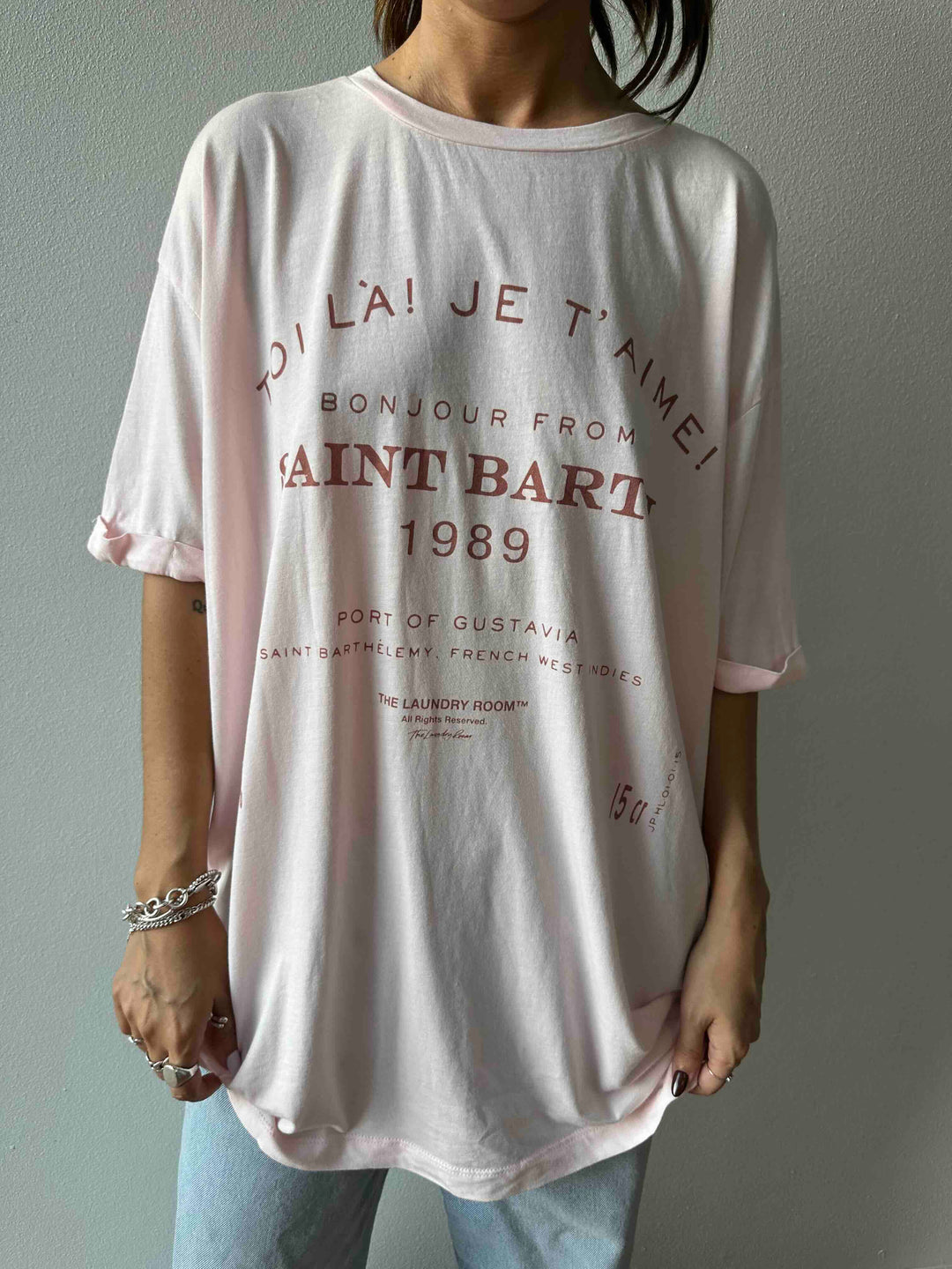 THE LAUNDRY ROOM Womens Saint Barth 89 Oversized Tee - Blush Pink, WOMENS TEES & TANKS, THE LAUNDRY ROOM, Elwood 101
