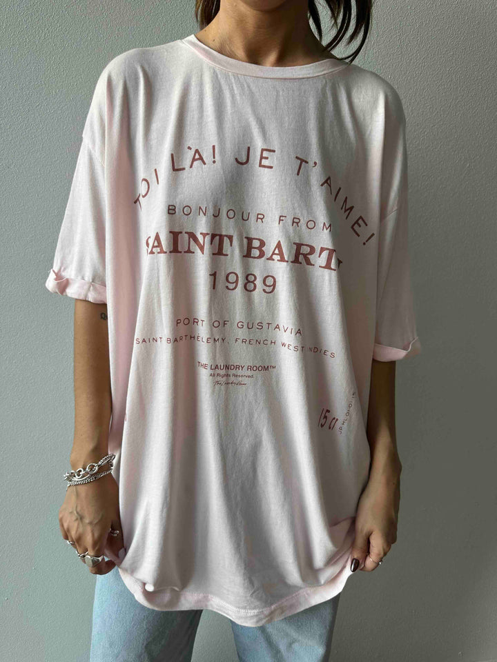 THE LAUNDRY ROOM Womens Saint Barth 89 Oversized Tee - Blush Pink, WOMENS TEES & TANKS, THE LAUNDRY ROOM, Elwood 101
