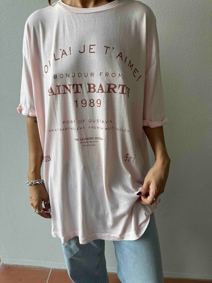 THE LAUNDRY ROOM Womens Saint Barth 89 Oversized Tee - Blush Pink, WOMENS TEES & TANKS, THE LAUNDRY ROOM, Elwood 101