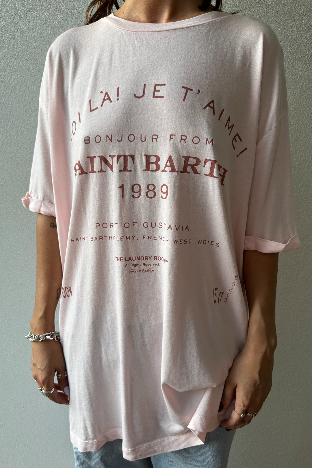 THE LAUNDRY ROOM Womens Saint Barth 89 Oversized Tee - Blush Pink, WOMENS TEES & TANKS, THE LAUNDRY ROOM, Elwood 101