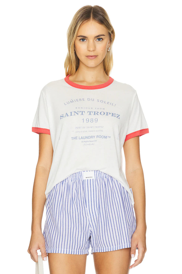 THE LAUNDRY ROOM Womens Saint Tropez Tee - White/Red, WOMENS TEES & TANKS, THE LAUNDRY ROOM, Elwood 101