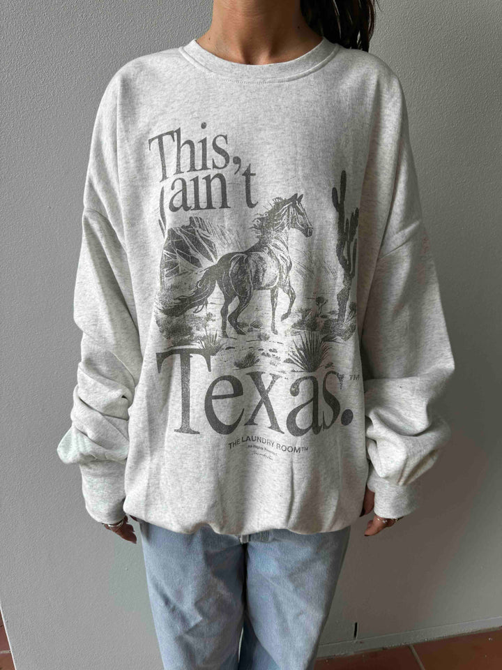 THE LAUNDRY ROOM Womens This Ain't Texas Stallion Jumper - Pebble Heather, WOMENS KNITS & SWEATERS, THE LAUNDRY ROOM, Elwood 101