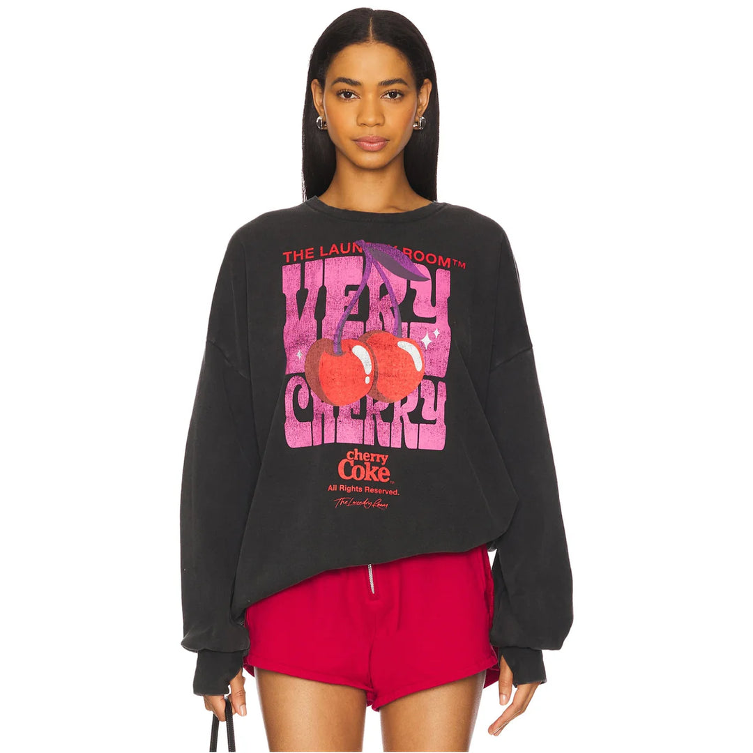 THE LAUNDRY ROOM Womens Very Cherry Coke Jump Jumper in Black Snow, WOMENS KNITS & SWEATERS, THE LAUNDRY ROOM, Elwood 101
