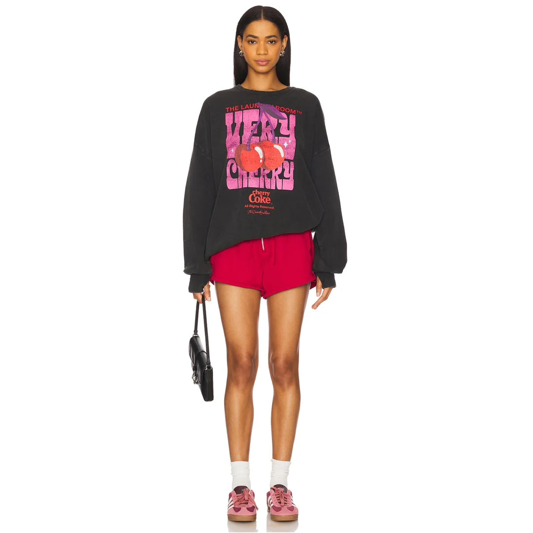 THE LAUNDRY ROOM Womens Very Cherry Coke Jump Jumper in Black Snow, WOMENS KNITS & SWEATERS, THE LAUNDRY ROOM, Elwood 101