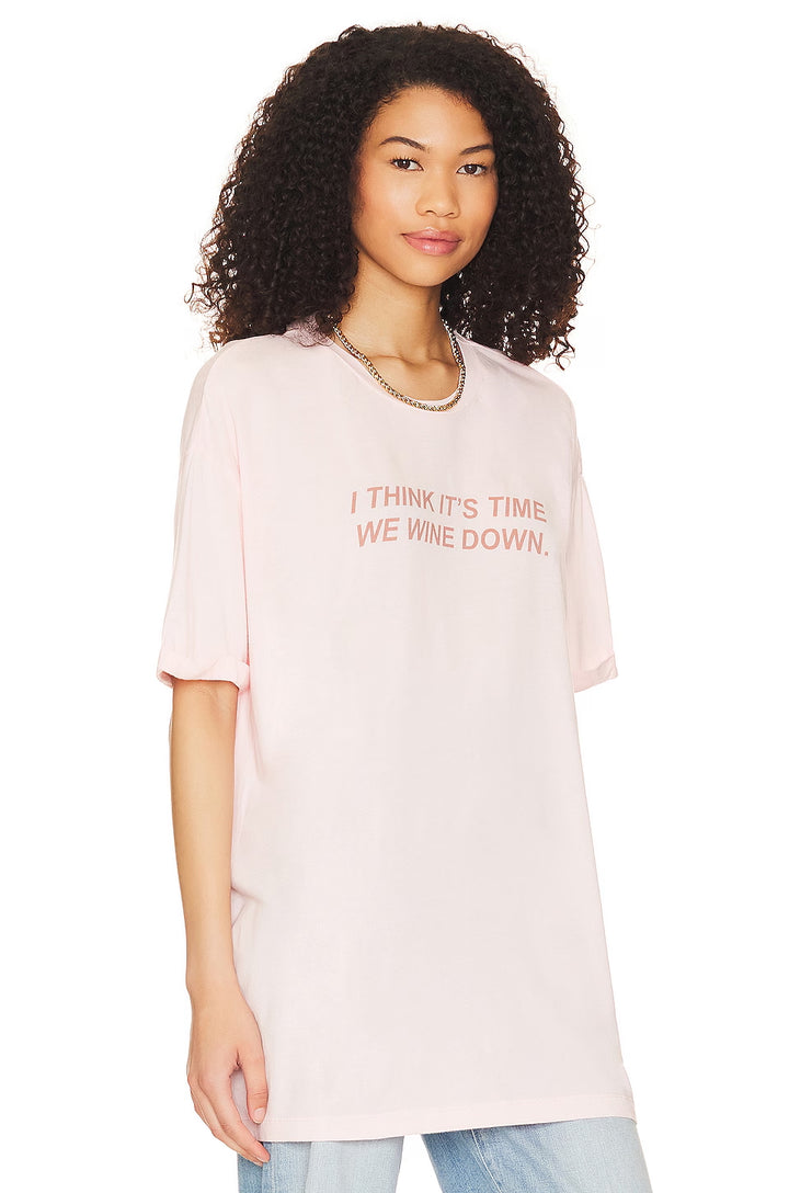 THE LAUNDRY ROOM Womens Wine Down Oversized Tee in Blush Pink, , THE LAUNDRY ROOM, Elwood 101