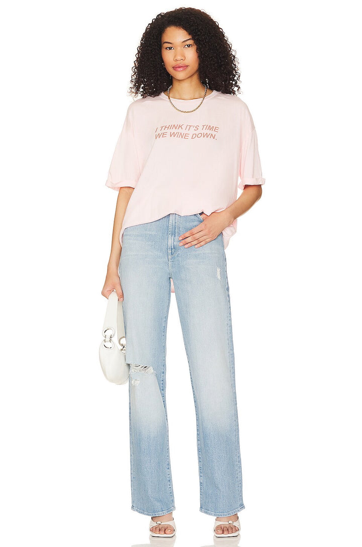 THE LAUNDRY ROOM Womens Wine Down Oversized Tee in Blush Pink, , THE LAUNDRY ROOM, Elwood 101