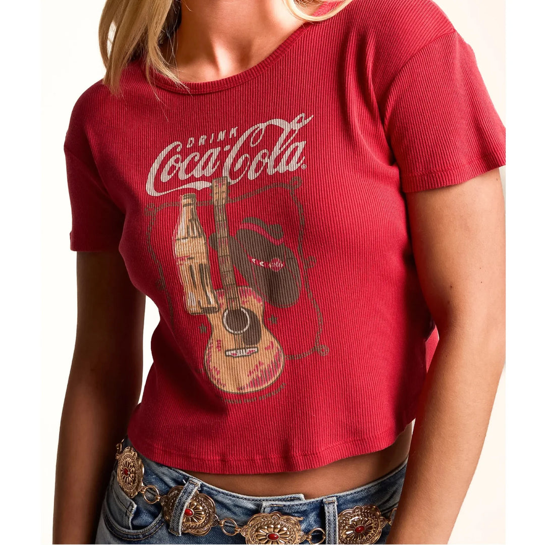 THE LAUNDRY ROOM Womens Coca Cola Country Baby Tee in Vintage Red, WOMENS TEES & TANKS, THE LAUNDRY ROOM, Elwood 101