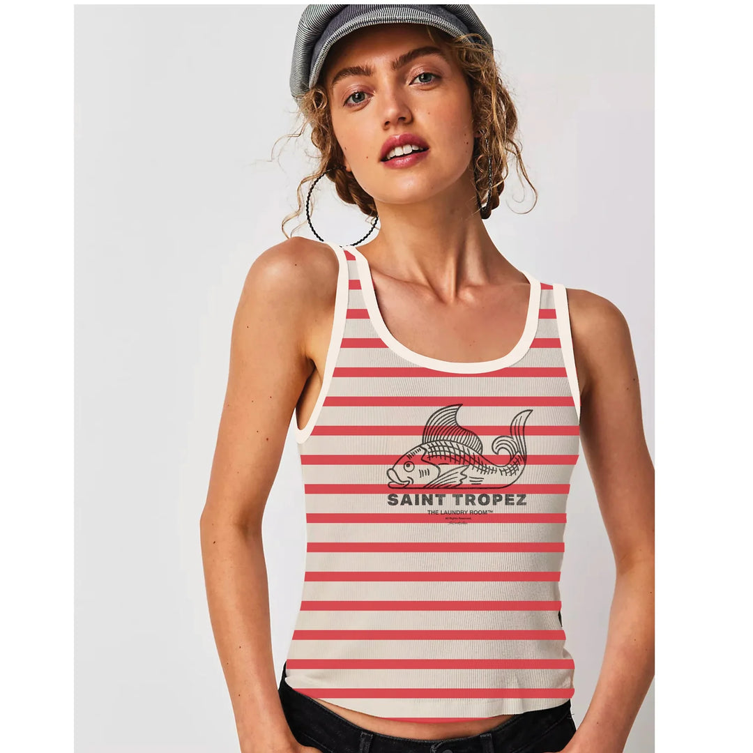 THE LAUNDRY ROOM Womens Saint Tropez Rib Tank in Multi