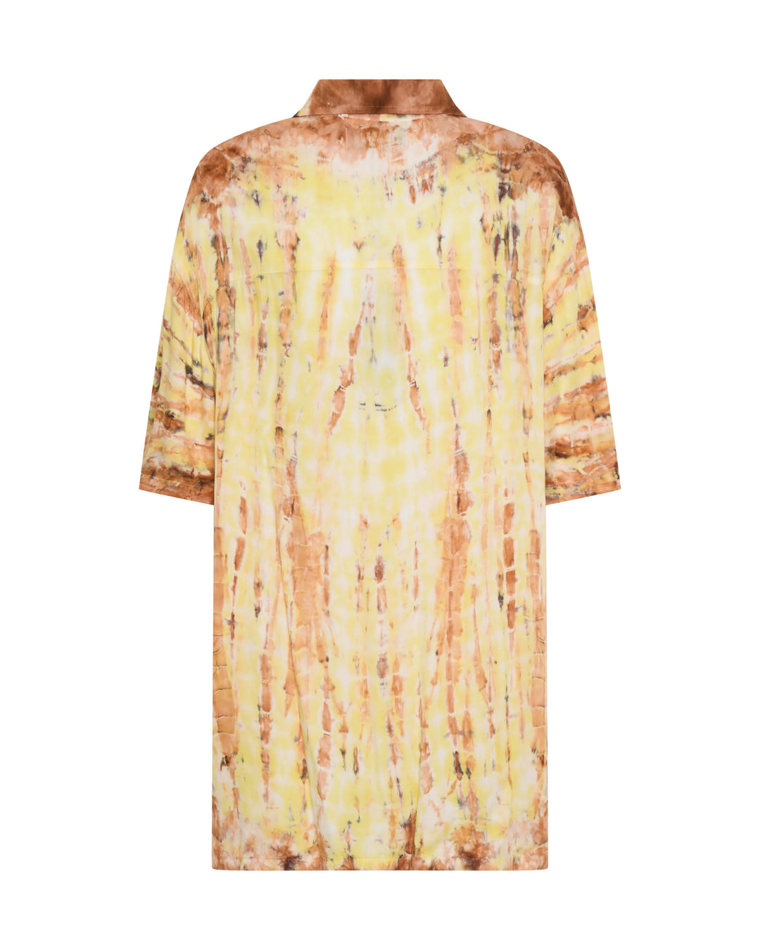 ONE TEASPOON Womens Tropical Satin Hand Printed Short Sleeve Shirt - Yellow, WOMENS TOPS & SHIRTS, OneTeaspoon, Elwood 101