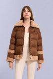 UNREAL FUR Womens Ripple Puffer Jacket - Truffle Brown, WOMENS COATS & JACKETS, UNREAL FUR, Elwood 101