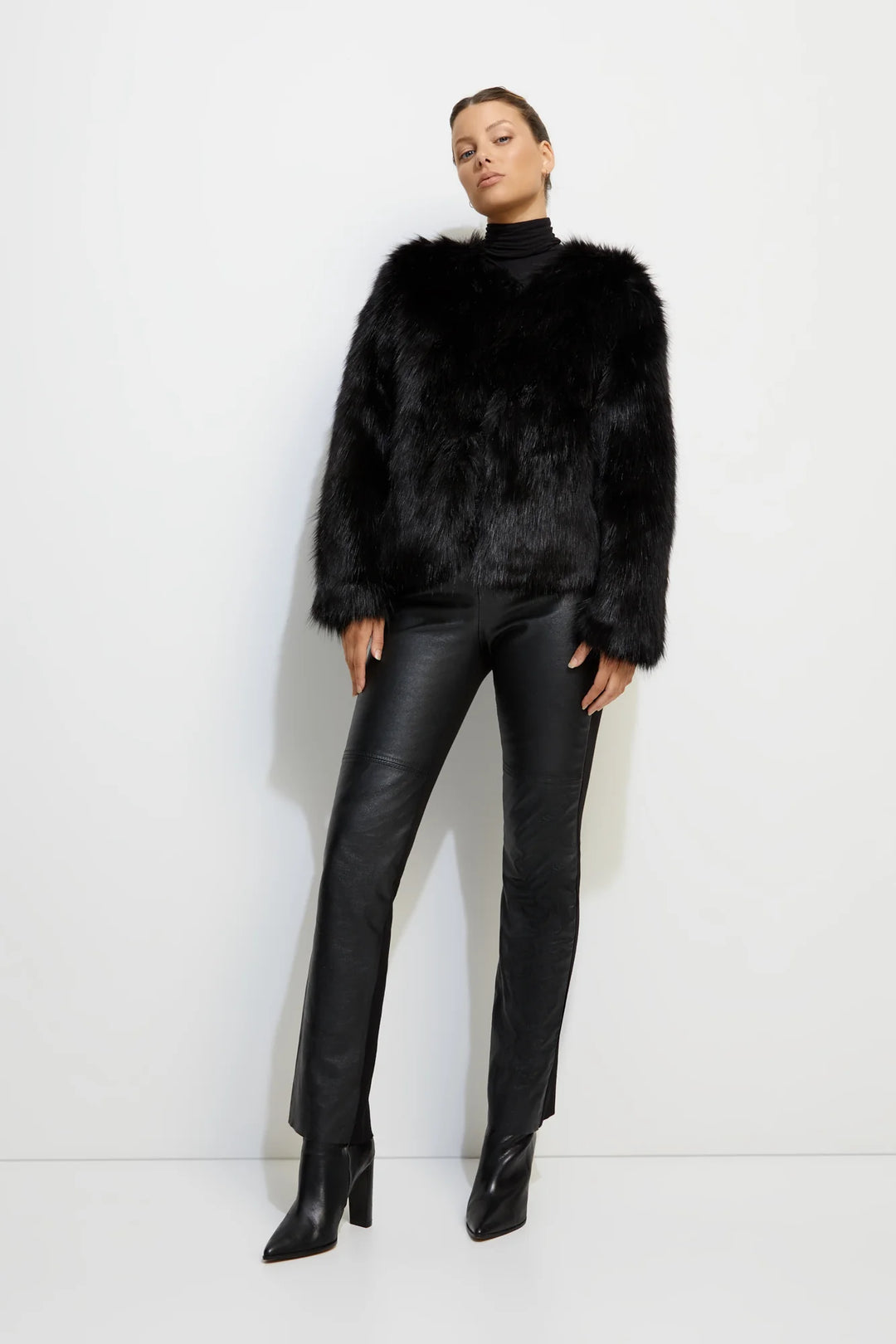 UNREAL FUR Womens Unreal Dream Faux Fur Jacket in Black