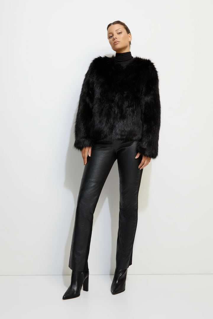 UNREAL FUR Womens Unreal Dream Faux Fur Jacket in Black