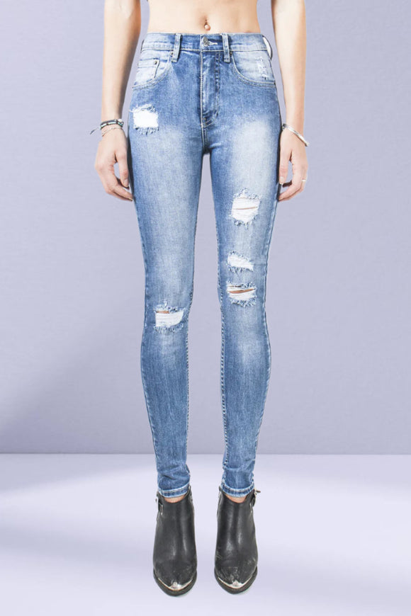 ZIGGY DENIM Womens Sticks n Bones High Skinny Jeans - Vintage Trash, WOMENS DENIM, ZIGGY, Elwood 101