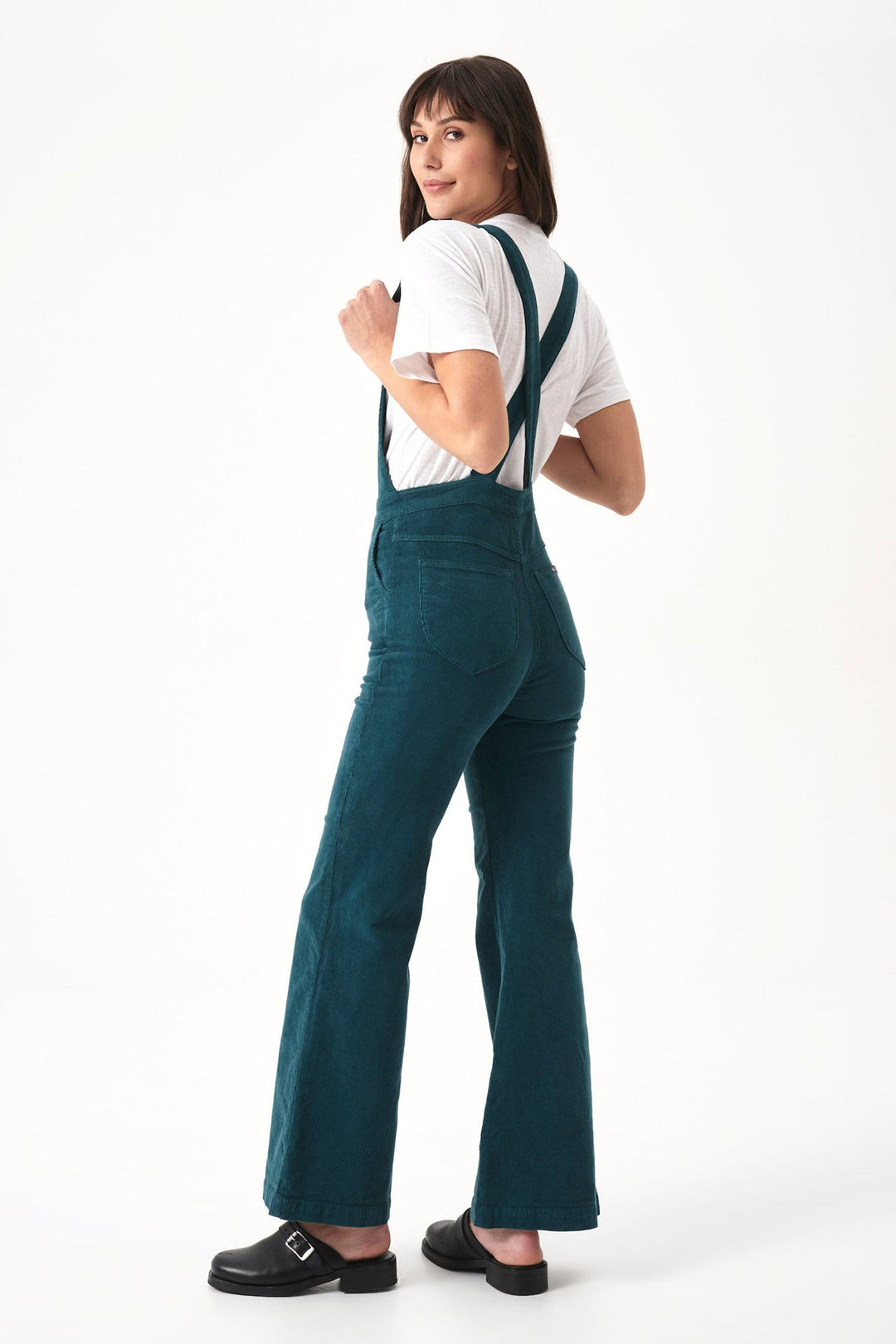 ROLLAS Womens Eastcoast Flare Overall - Forest Cord, WOMENS JUMPSUITS & OVERALLS, ROLLAS, Elwood 101