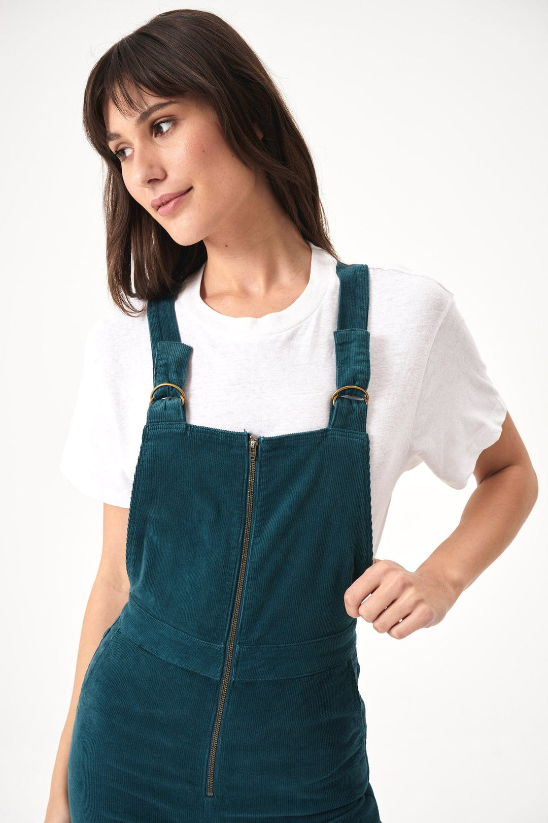 ROLLAS Womens Eastcoast Flare Overall - Forest Cord, WOMENS JUMPSUITS & OVERALLS, ROLLAS, Elwood 101