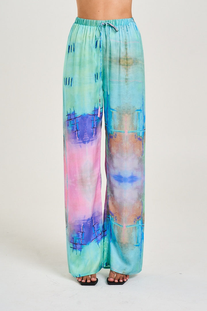 SUMMI SUMMI Womens Elastic Pant in H20 Print