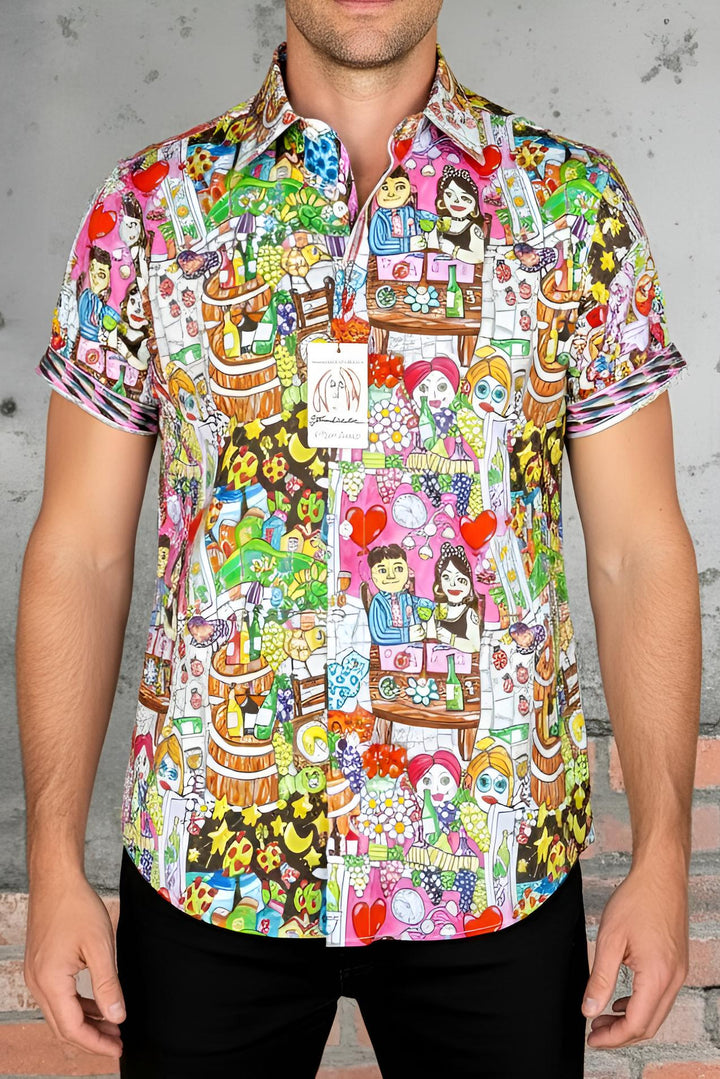 JOHN LENNON Mens Appledore Short Sleeve Shirt - Fun