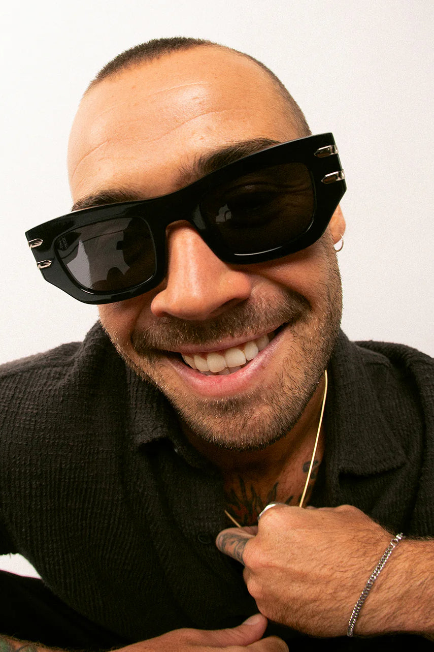 OSCAR & FRANK Made In Japan Sunglasses - Gloss Black, SUNGLASSES UNISEX, OSCAR & FRANK, Elwood 101