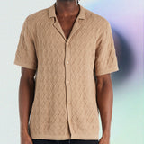 nANA jUDY Mens Antibes Knit Short Sleeve Shirt - Beige, MENS SHIRTS, NANA JUDY, Elwood 101