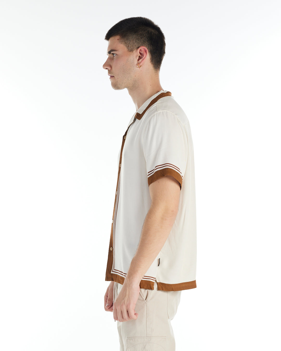 nANA jUDY Mens Lewis Short Sleeve Shirt - Bone, MENS SHIRTS, NANA JUDY, Elwood 101