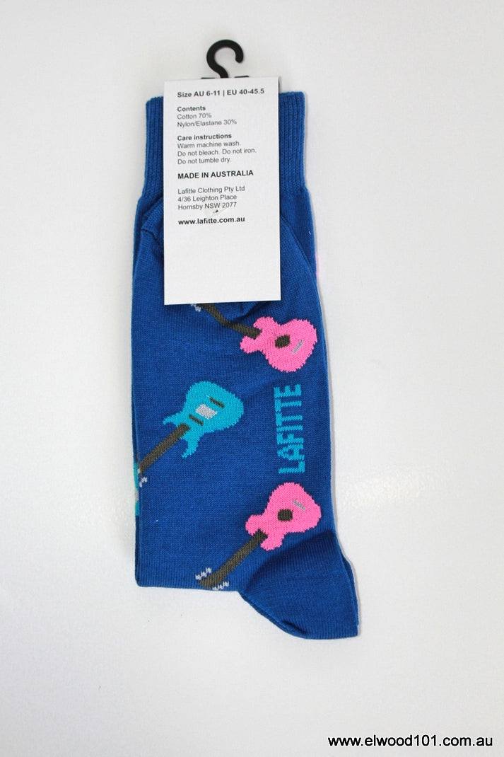 Lafitte GUITARS FUN SOCKS ROYAL BLUE, SOCKS, LAFITTE, Elwood 101