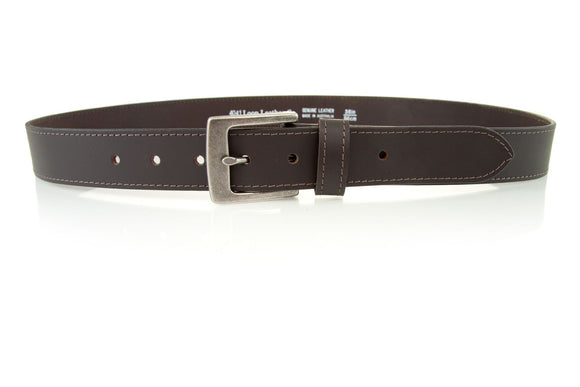 Loop Leather Co MENS WORK TUFF LEATHER BELT CHOC, MENS BELTS, LOOP, Elwood 101