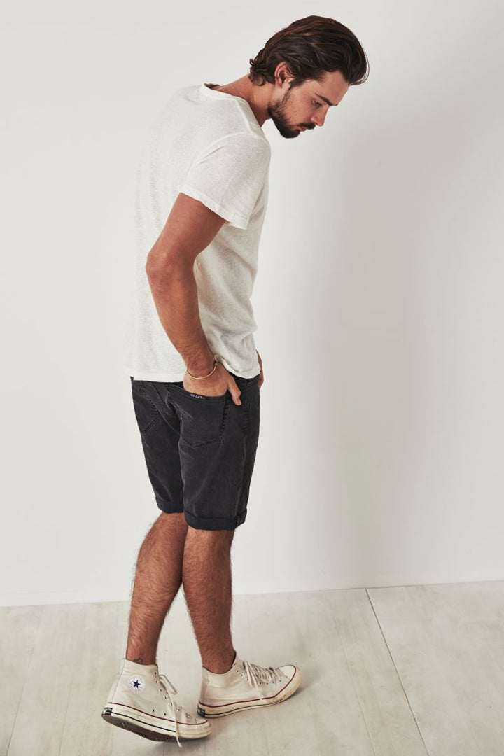 Rollas MENS TIM SLIM DENIM SHORT ROLLED - DEVIL BLACK, MENS SHORTS, ROLLAS, Elwood 101