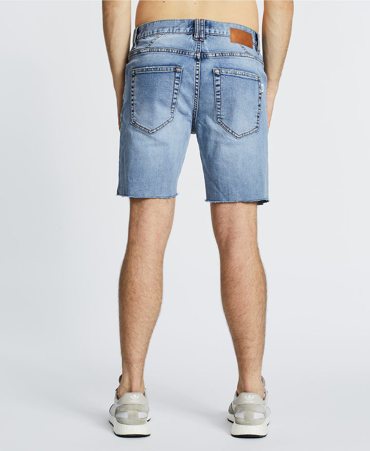 Nena Pasadena MENS SAVAGE DENIM SHORTS LIGHT AGED, MENS SHORTS, NENA PASADENA, Elwood 101