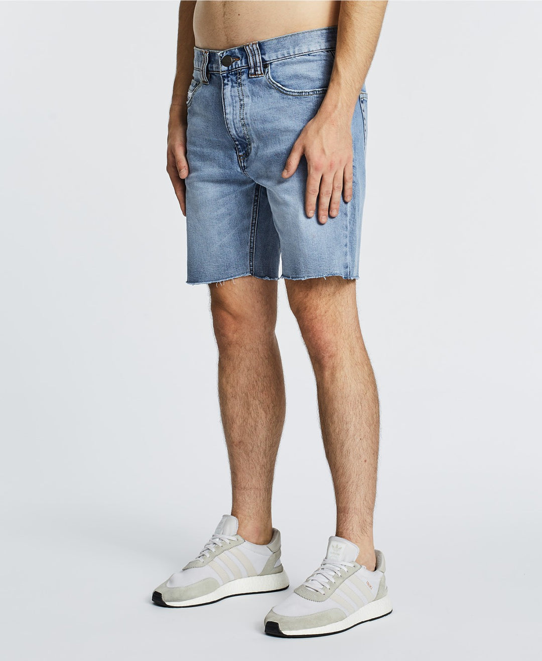 Nena Pasadena MENS SAVAGE DENIM SHORTS LIGHT AGED, MENS SHORTS, NENA PASADENA, Elwood 101