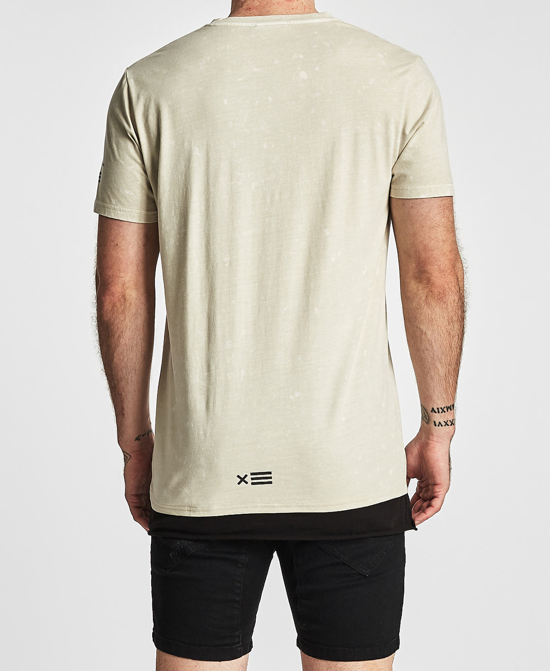 Nena Pasadena MENS IS IT LIVE STANDARD FIT TEE SHIRT WITH LAYERED HEM ACID STONE, MENS TEE SHIRTS, NENA PASADENA, Elwood 101