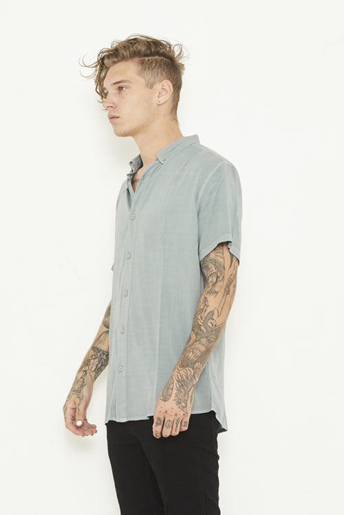 nANA jUDY MENS WHITEHALL SHORT SLEEVE SHIRT - PIGMENT GREY, MENS SHIRTS, NANA JUDY, Elwood 101