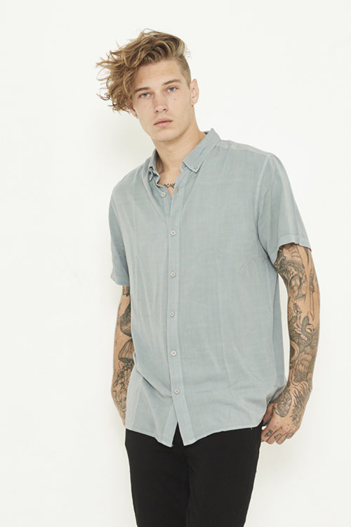 nANA jUDY MENS WHITEHALL SHORT SLEEVE SHIRT - PIGMENT GREY, MENS SHIRTS, NANA JUDY, Elwood 101