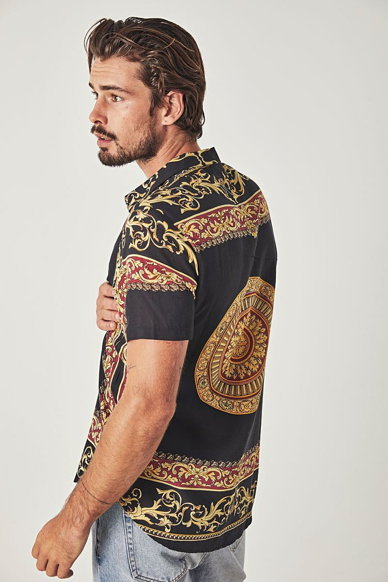 Rollas MENS BON SHORT SLEEVE SHIRT - FANCY SUN, MENS SHIRTS, ROLLAS, Elwood 101