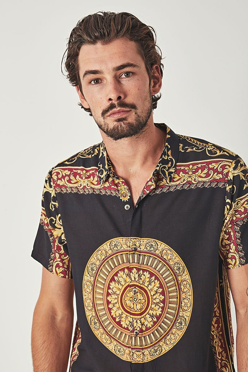 Rollas MENS BON SHORT SLEEVE SHIRT - FANCY SUN, MENS SHIRTS, ROLLAS, Elwood 101
