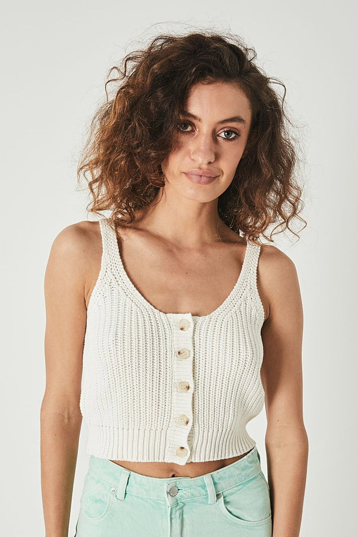 Rollas WOMENS SAILOR KNIT TANK - VINTAGE WHITE, WOMENS TOPS & SHIRTS, ROLLAS, Elwood 101