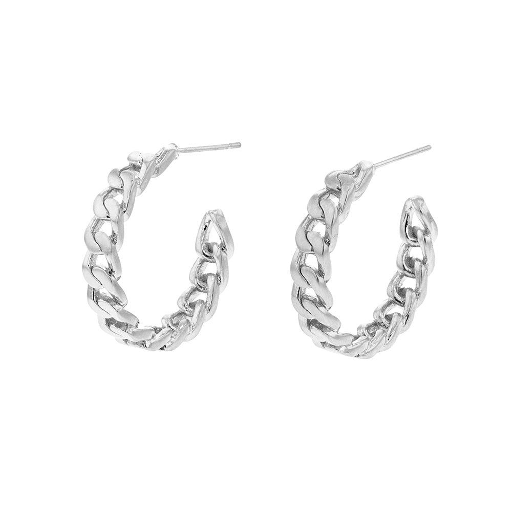 Jolie & Deen WOMENS VICKY CHAIN HOOPS EARRINGS - SILVER, WOMENS JEWELLERY, JOLIE & DEEN, Elwood 101