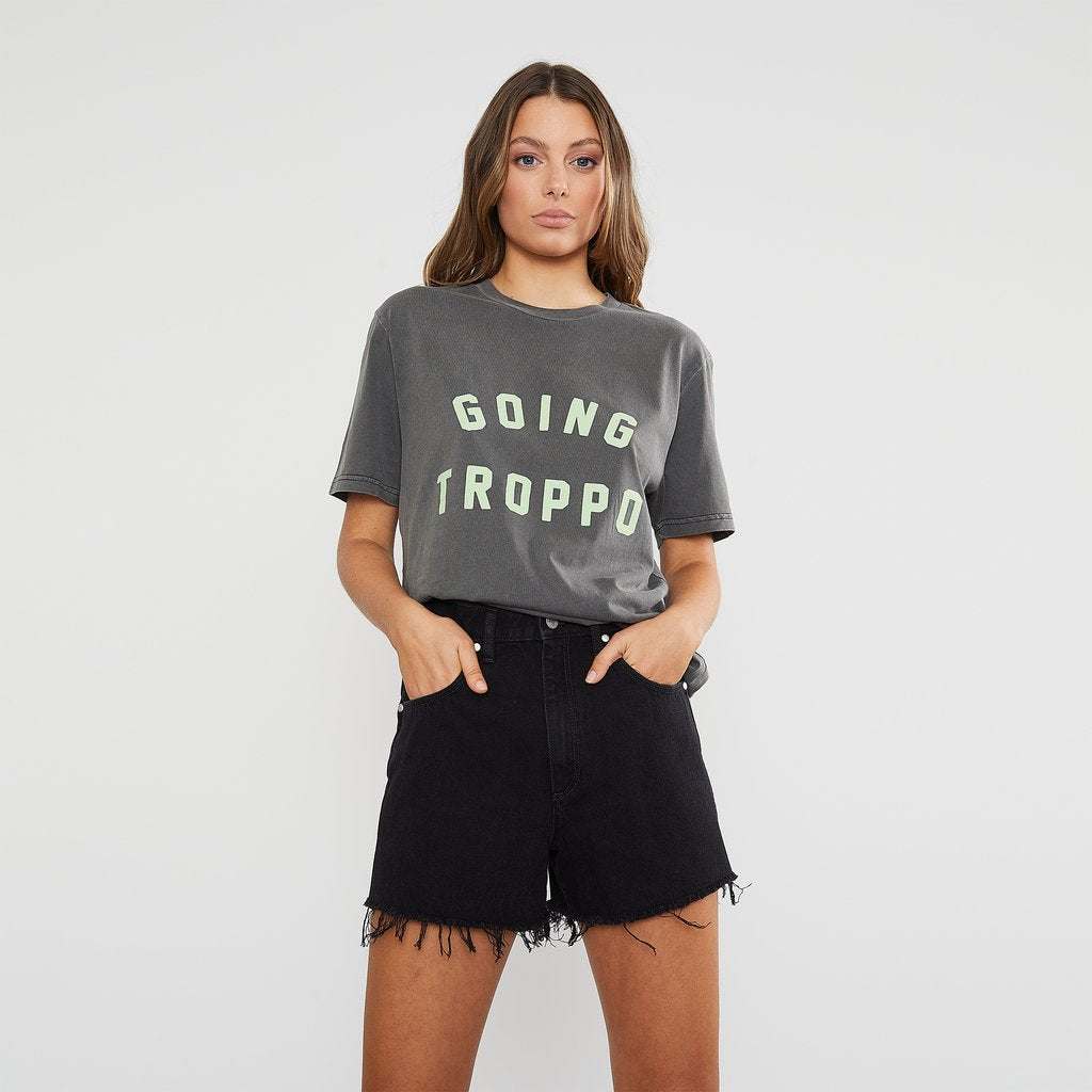 Skwosh Club MENS GOING TROPPO TEE - CHARCOAL, MENS TEE SHIRTS, SKWOSH CLUB, Elwood 101