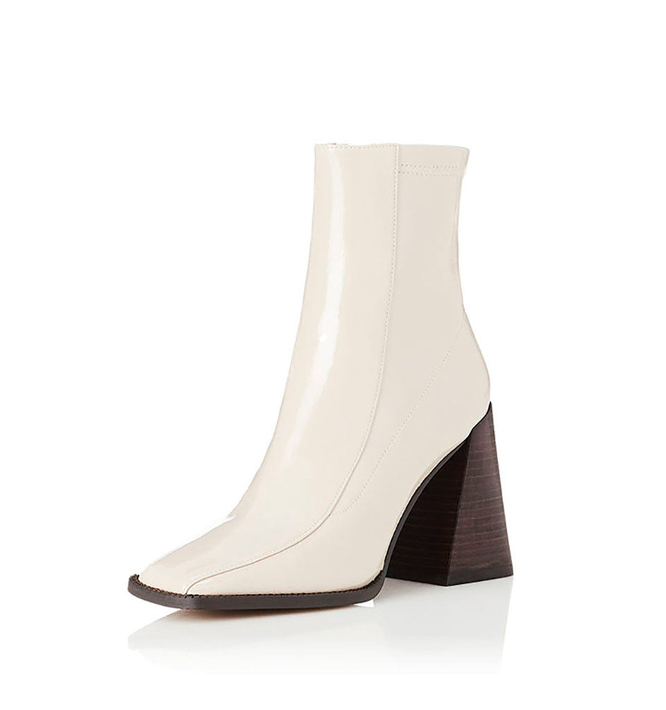 Alias Mae WOMENS TIDE LEATHER ANKLE BOOTS - BEIGE STRETCH PATENT, WOMENS SHOES, ALIAS MAE, Elwood 101