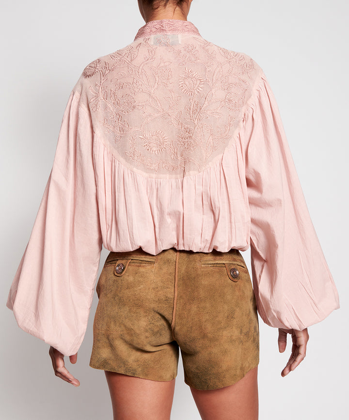 OneTeaspoon WOMENS VINTAGE PINK EMBROIDERED GYPSY TOP - VINTAGE PINK, WOMENS TOPS & SHIRTS, OneTeaspoon, Elwood 101