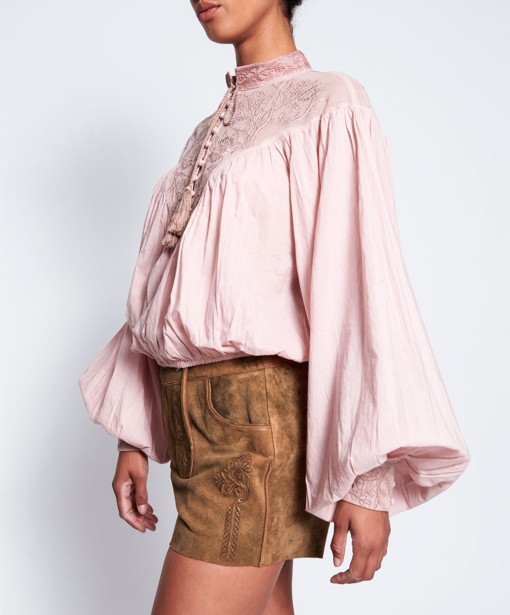 OneTeaspoon WOMENS VINTAGE PINK EMBROIDERED GYPSY TOP - VINTAGE PINK, WOMENS TOPS & SHIRTS, OneTeaspoon, Elwood 101