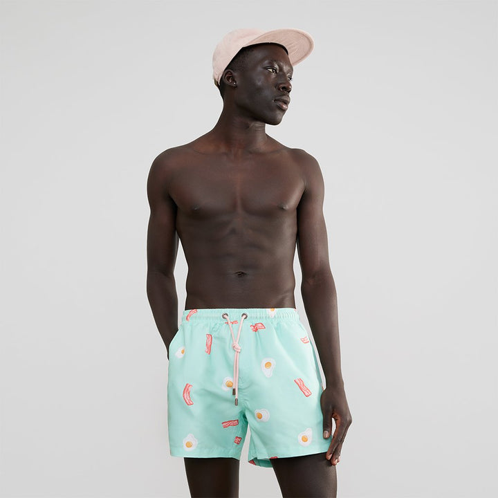 Skwosh Club MENS BONDI BREAKFAST SWIM SHORTS - MINT, MENS SHORTS, SKWOSH CLUB, Elwood 101
