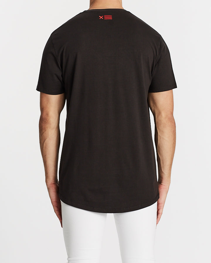 Nena Pasadena MENS FREEDOM SCOOP BACK TEE - PIGMENT BLACK, MENS TEE SHIRTS, NENA PASADENA, Elwood 101