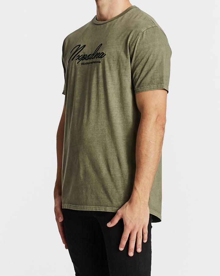 Nena Pasadena MENS FREEDOM SCOOP BACK TEE - PIGMENT KHAKI, MENS TEE SHIRTS, NENA PASADENA, Elwood 101