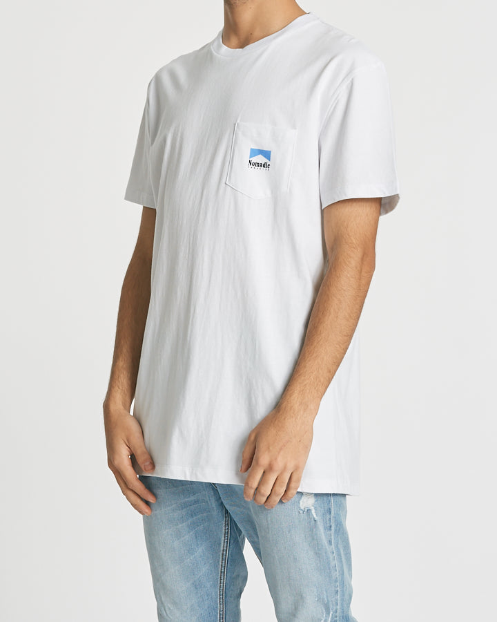 Nomadic Paradise MENS EXTRA MILD STANDARD TEE - WHITE, MENS TEE SHIRTS, NOMADIC PARADISE, Elwood 101