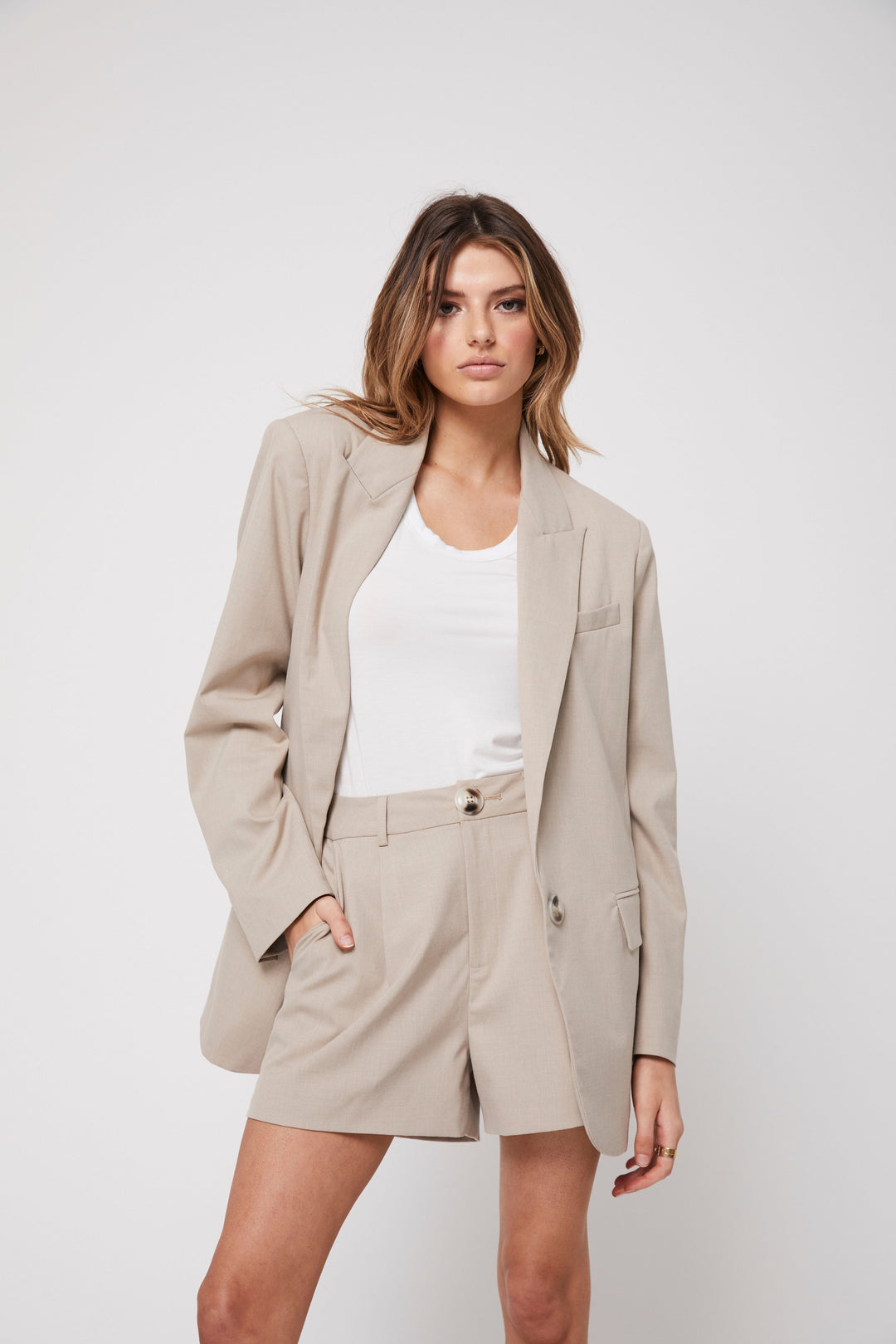 Rozalia Russian x Atoir WOMENS THE TAILORED SHORTS - BEIGE, WOMENS SHORTS, APPAREL BY ROZALIA, Elwood 101