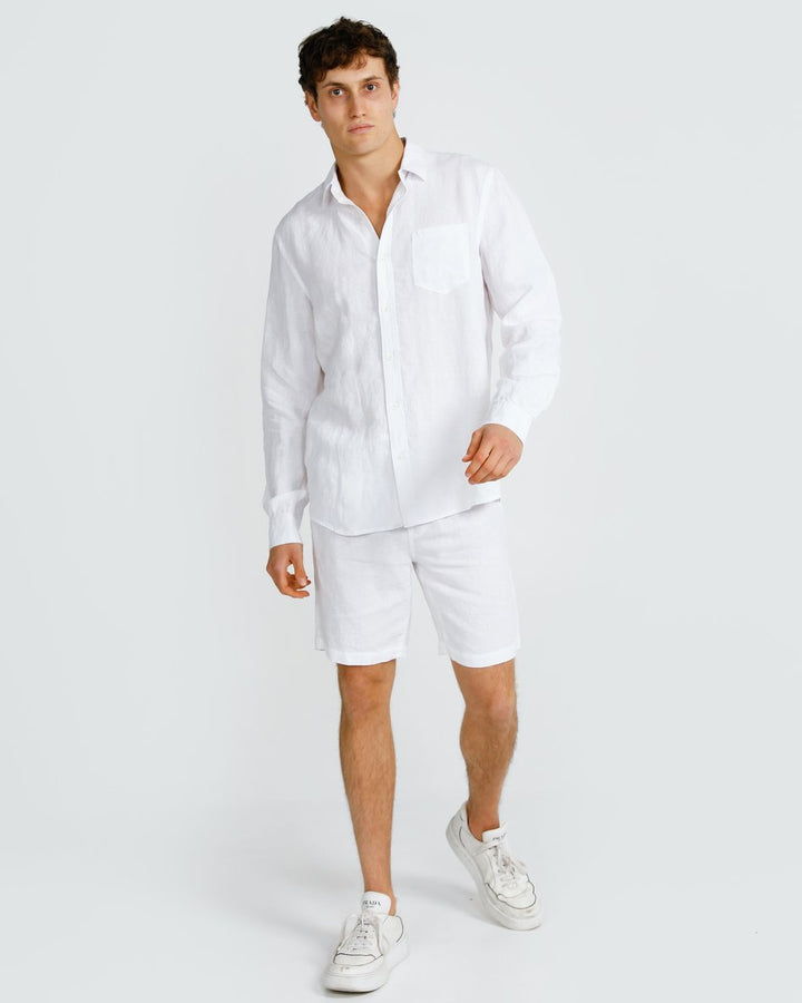 Ortc MENS LINEN SHIRT - WHITE, MENS SHIRTS, ORTC Clothing Co, Elwood 101